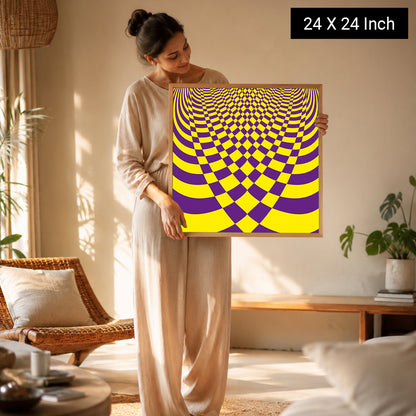 Concentric circular optical illusion print for visual stillness