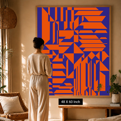 Cool cyan color field art print for panic relief and heart rate calm