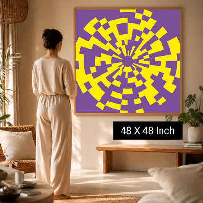 Delicate geometric arch canvas print for restful bedroom sanctuary
