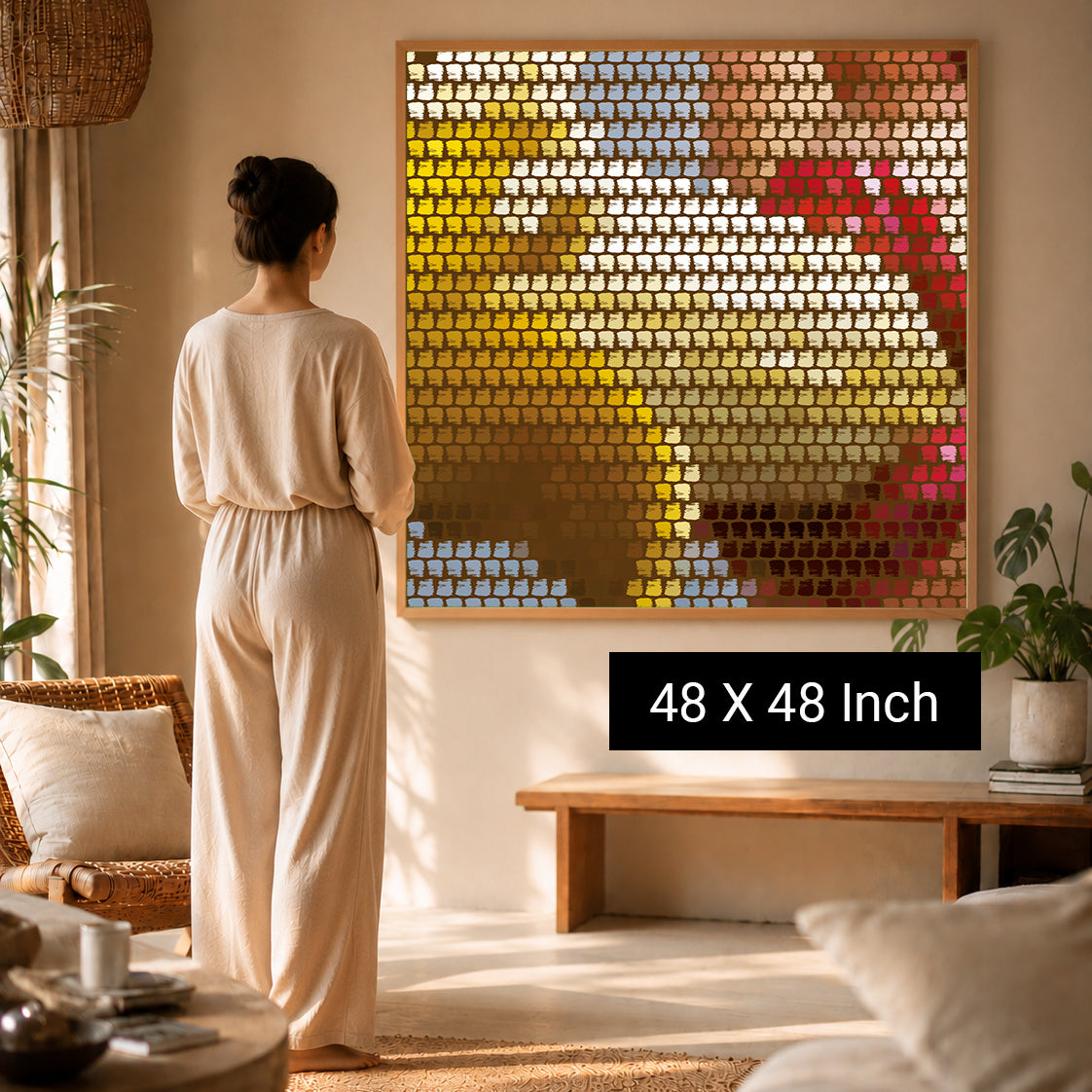 Elegant calming wall print for peaceful aesthetic interior