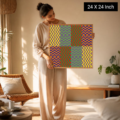 Extra large soothing pastel canvas print for open concept dining