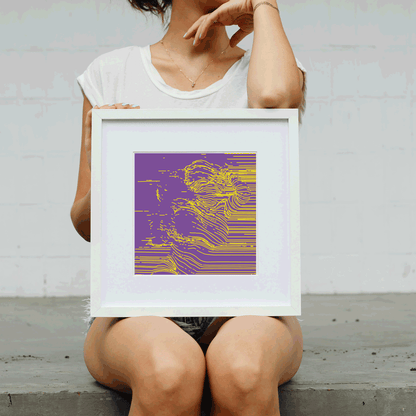 Gentle abstract horizon artwork for clinical visual regulation