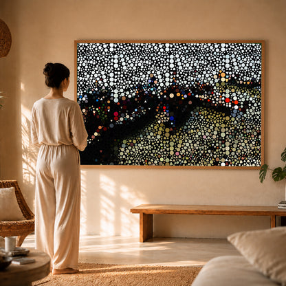 Gentle twilight horizon canvas print for art therapy studios
