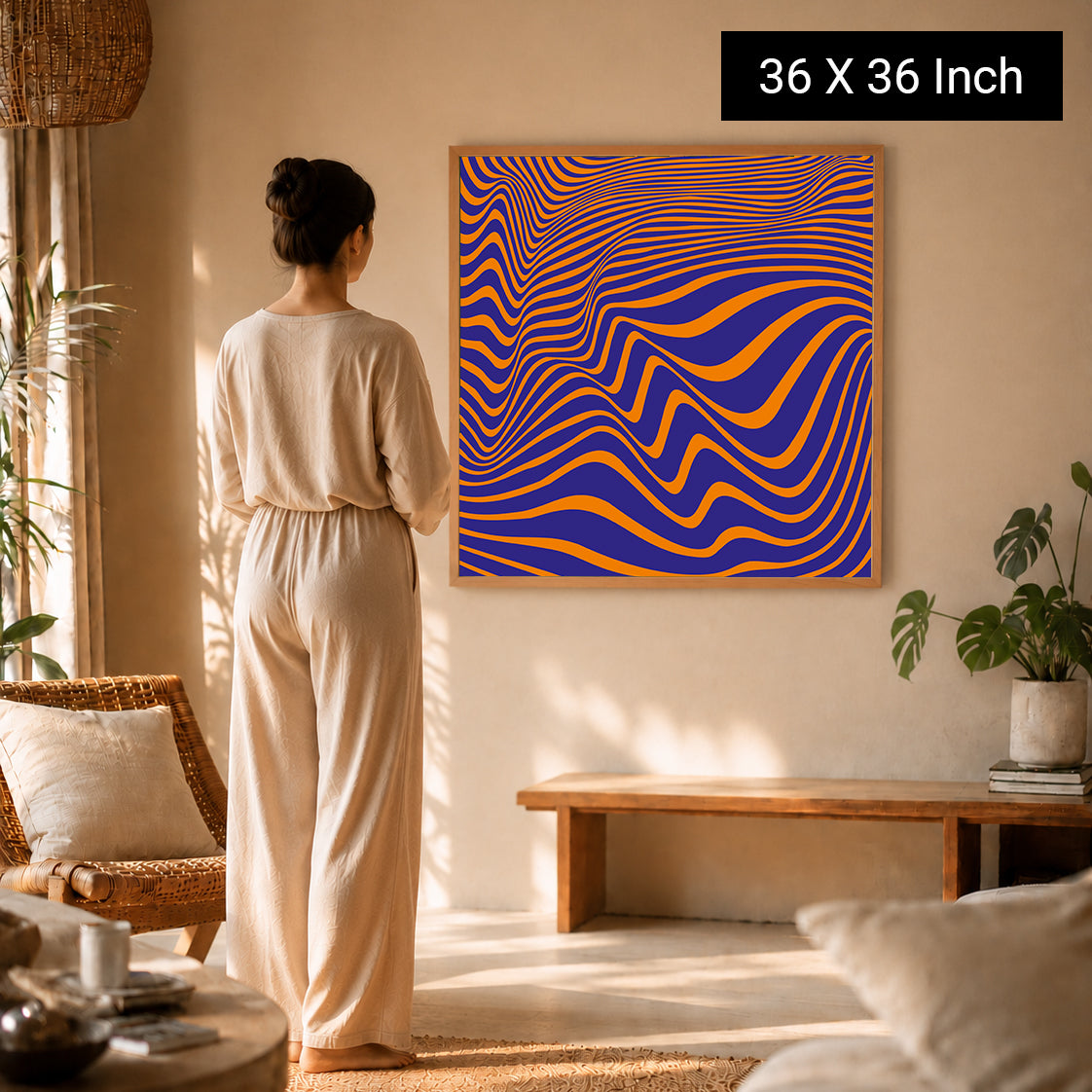 Geometric optical illusion artwork promoting perceptual shift