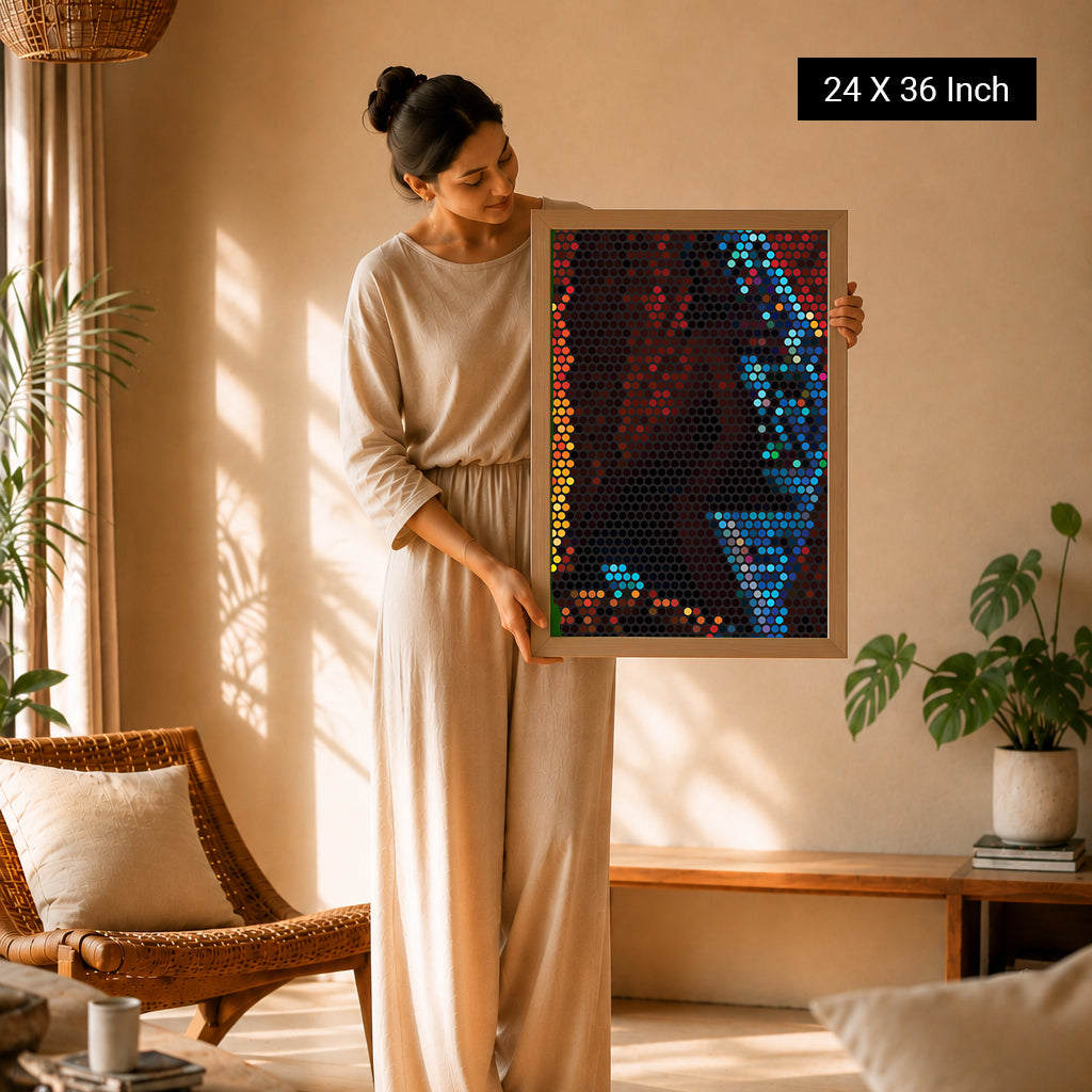 Horizontal wide aspect therapeutic print for above sofa decor