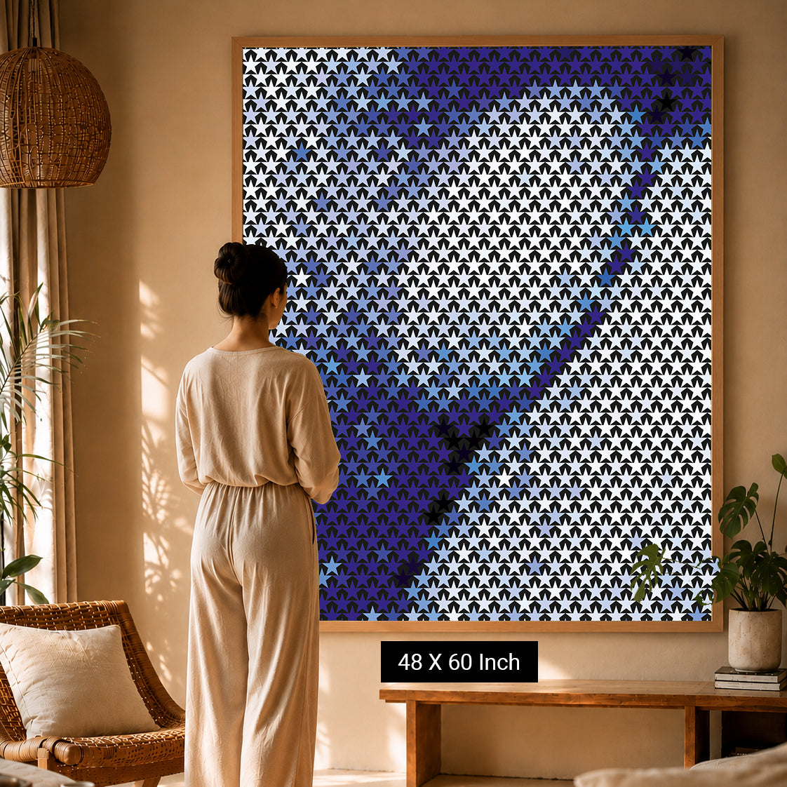 Hypnotic fluid wave art print engineered for panic reduction