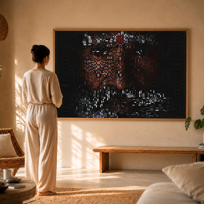 Japandi organic forms canvas print for restful bedroom decor