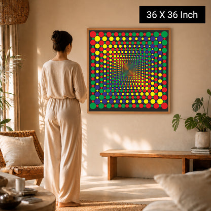 Luxury oak framed abstract art print for modern master suites
