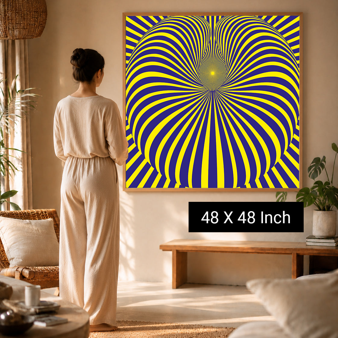 Luxury thin-profile metal framed art print for minimal interiors