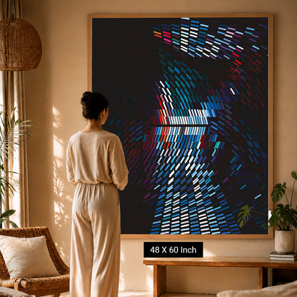 Matte finish non-glare art print for therapy room light reflection