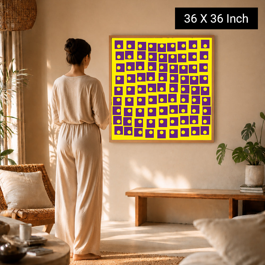 Minimalist geometry illusion print for Japandi and Scandinavian decor