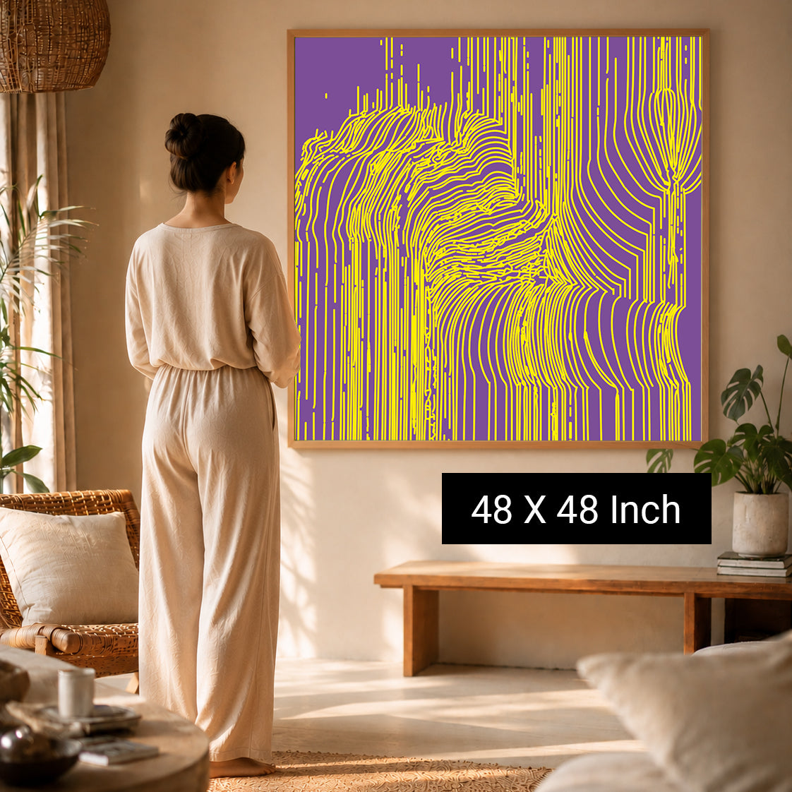 Minimalist pastel landscape canvas print for restful room vibes