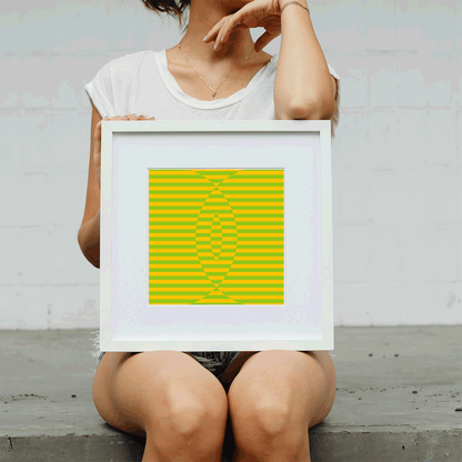 Minimalist perspective illusion poster for contemporary interiors