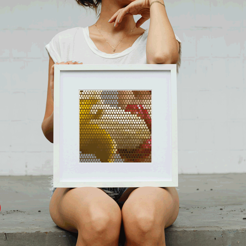 Modern visual therapy art print for productive home offices