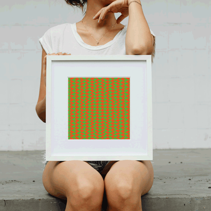 Optical illusion wall hanging designed for mental resetting