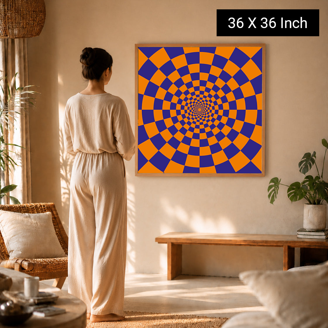 Oversized panoramic horizon canvas print for above bed focal wall
