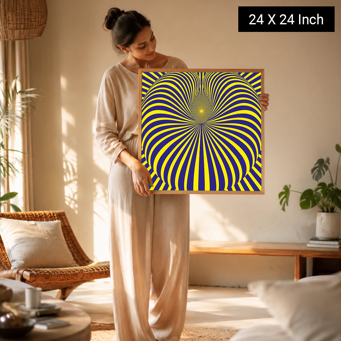 Oversized panoramic wave canvas print for modern sofa backdrops