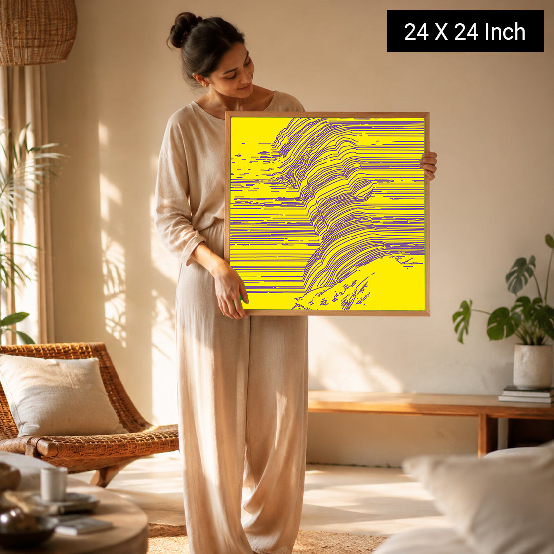 Soft wave pattern artwork ideal for art therapy studios