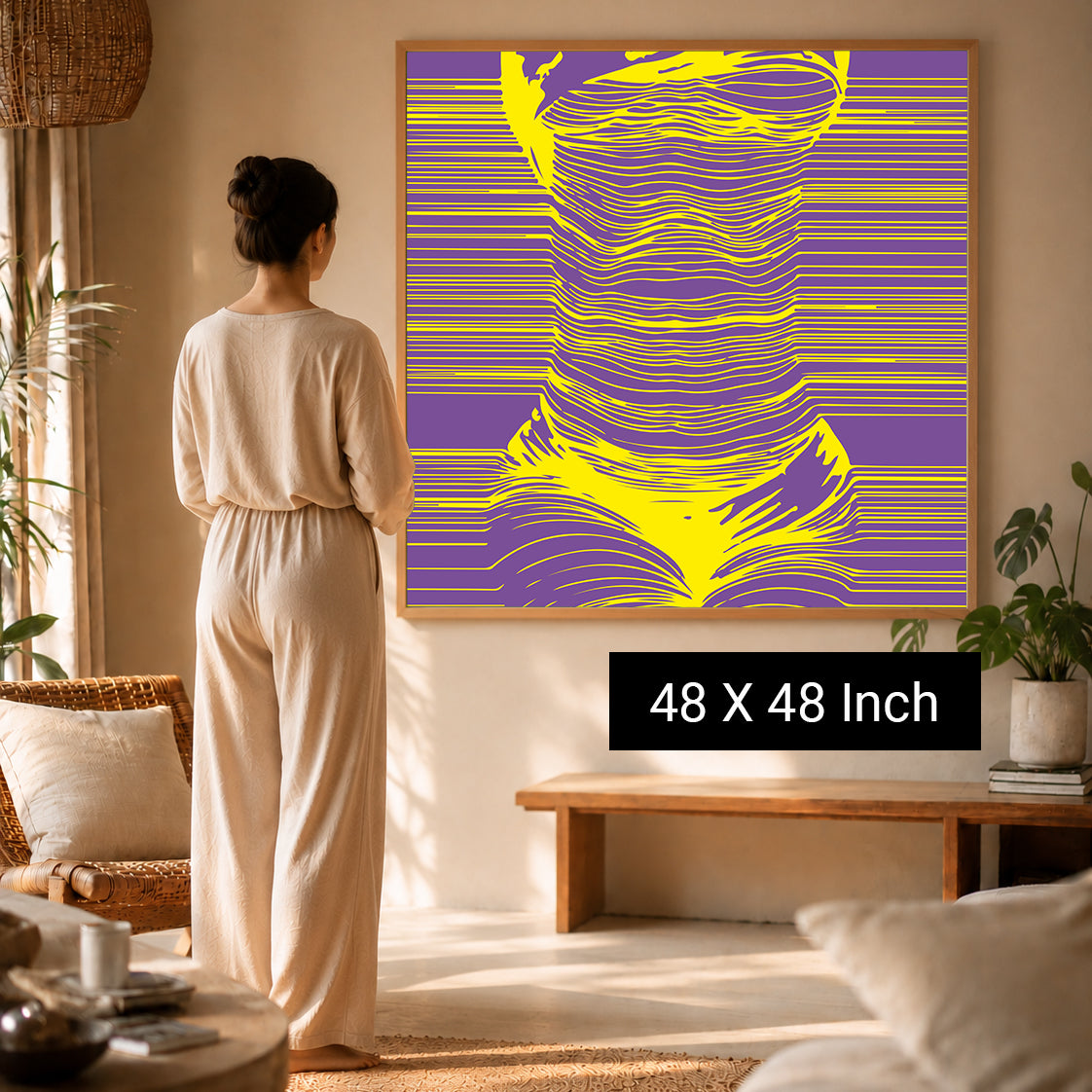 Soothing earth tone geometry canvas print for warm grounded spaces