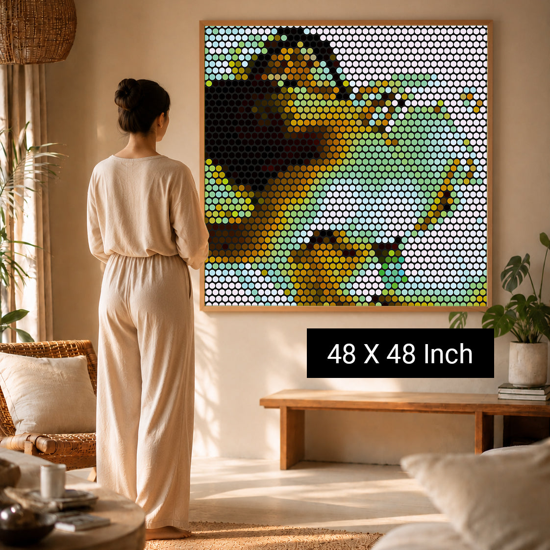 Soothing green canvas print for natural workspace focus