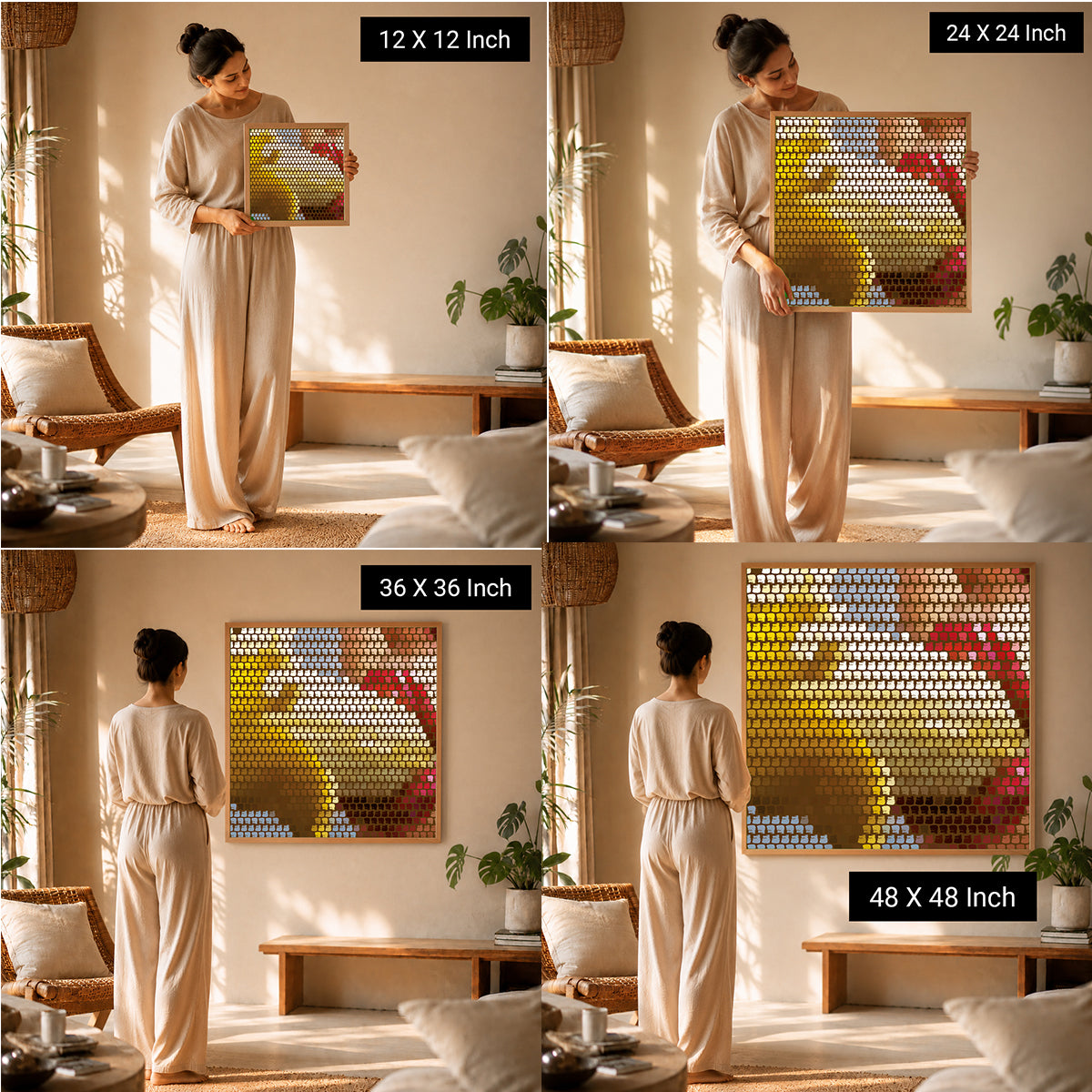Soothing lunar light art print for calming master suite