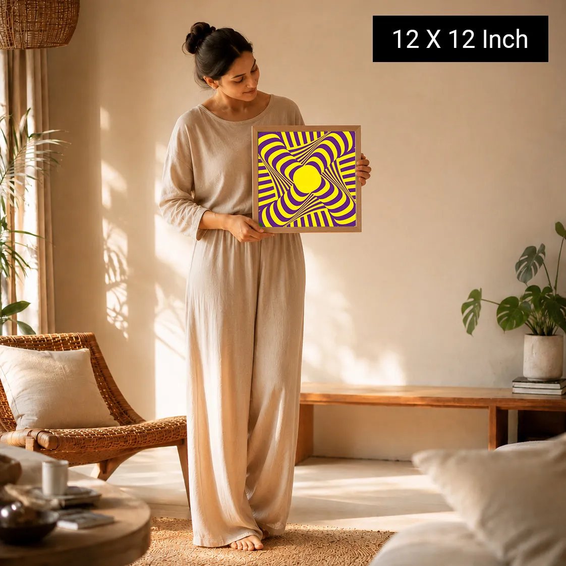 Soothing terracotta sunburst canvas print symbolizing daily hope