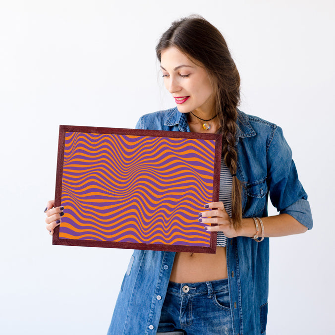 Calming illusion artwork for stress-free living room design. therapeutic wall art